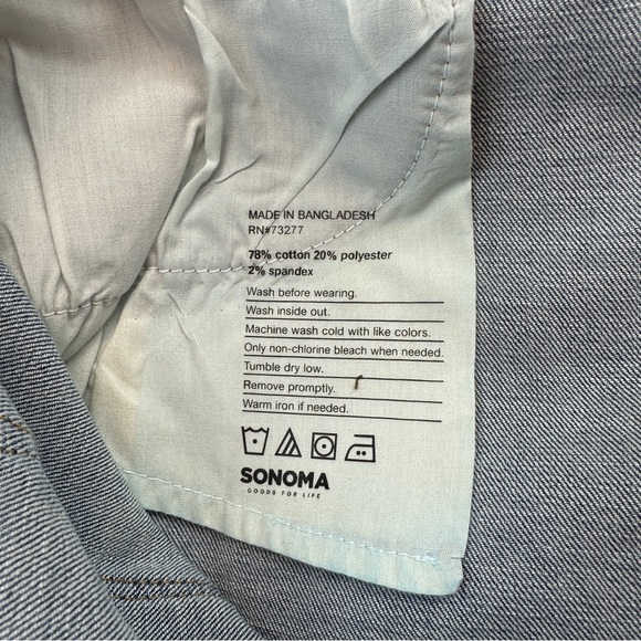 Sonoma High Rise Rolled Jean Shorts Size 24W NWT Distressed - Picture 6 of 9